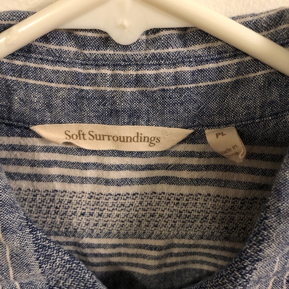 Soft Surrounding Livienne Linen Blend Button -Up Shirt PL - Picture 2 of 6